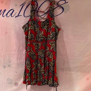 NWOT Maurice’s Red Floral Sleeveless Dress 1X